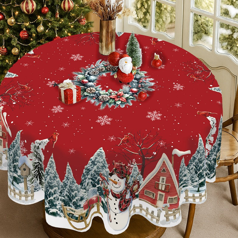 🎄 Christmas Tablecloth with Santa & Reindeer