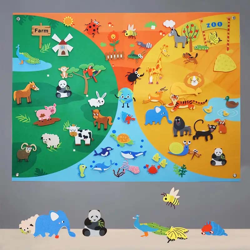🚜 Felt 3D Early Learning Game Board
