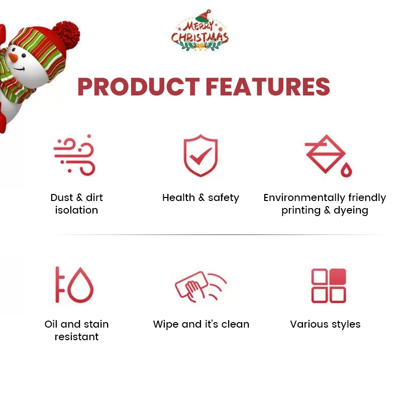 🎄 Christmas Tablecloth with Santa & Reindeer