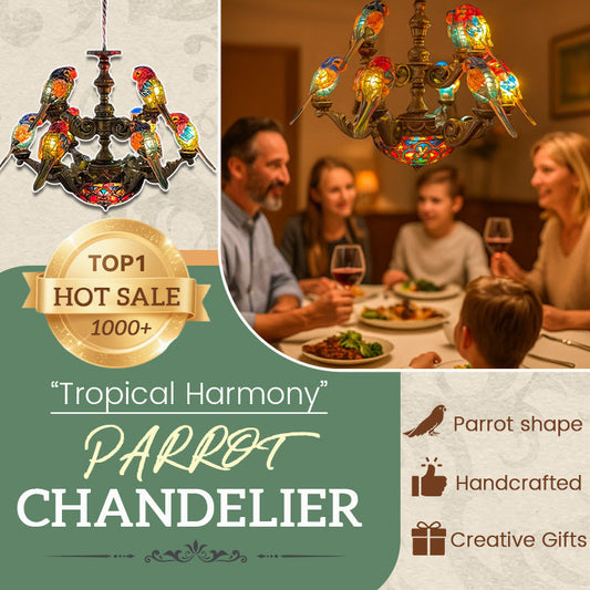 🦜 “Tropical Harmony” Parrot Chandelier — Light Up the Magic of the Tropics