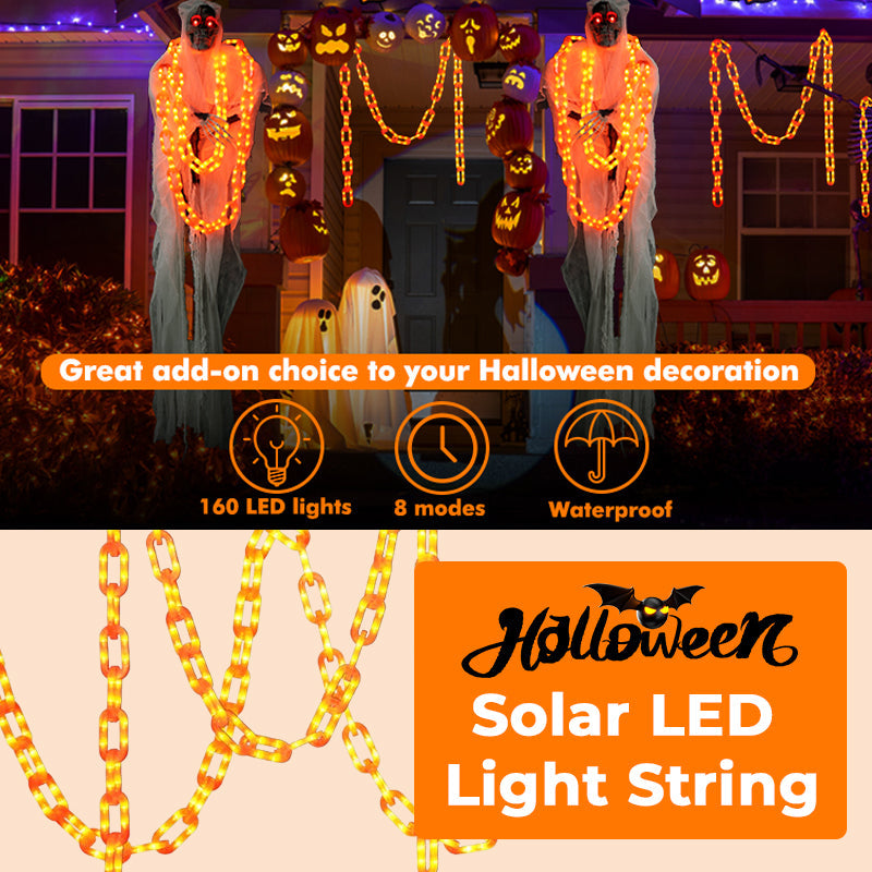 Halloween Solar-Powered Waterproof LED Chain Light String