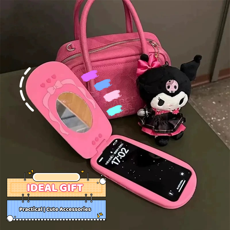 š±Cute Cartoon Flip Mirror Vintage Phone Case