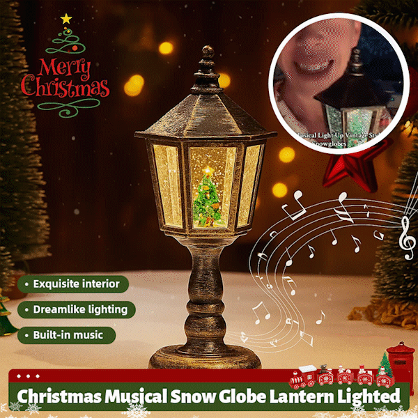 🎄Christmas Musical Snow Globe Lantern Lighted