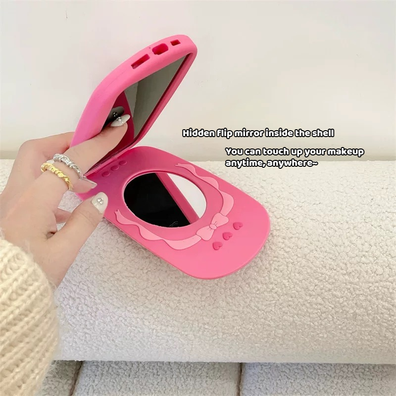 š±Cute Cartoon Flip Mirror Vintage Phone Case
