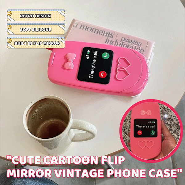 š±Cute Cartoon Flip Mirror Vintage Phone Case