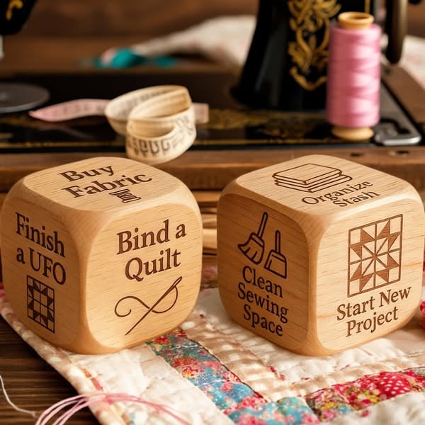 🔥LAST DAY 49% OFF - 🎲Quilter's Decision Dice✨Natural Solid Wood & Hand-Painted