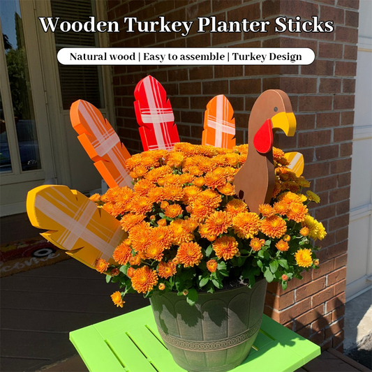 Thanksgiving✨✨Wooden Turkey Planter Sticks