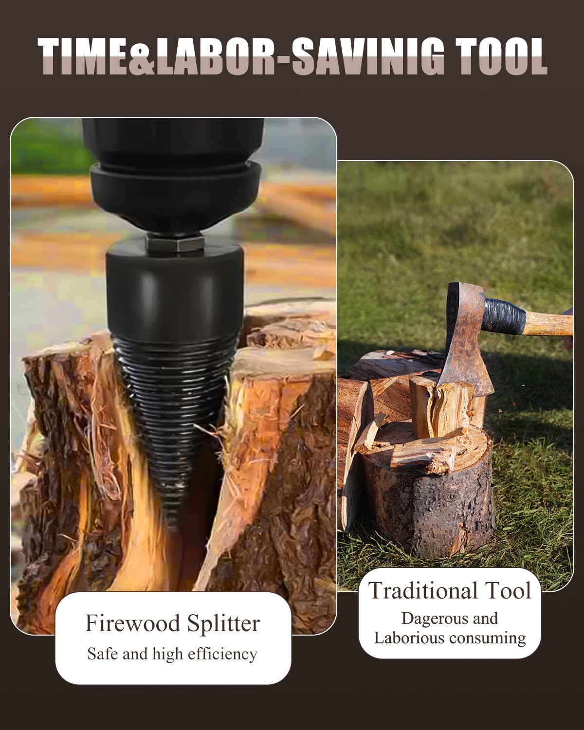 š© 6-Piece Heavy-Duty Wood Splitter Drill Bit Kit