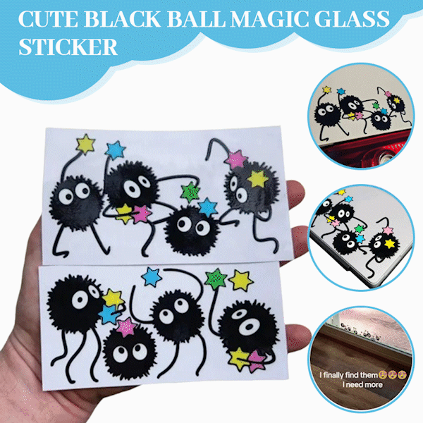 š§ Cute Black Ball Magic Glass Sticker