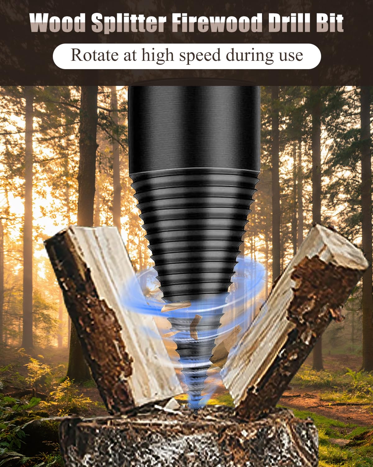 š© 6-Piece Heavy-Duty Wood Splitter Drill Bit Kit