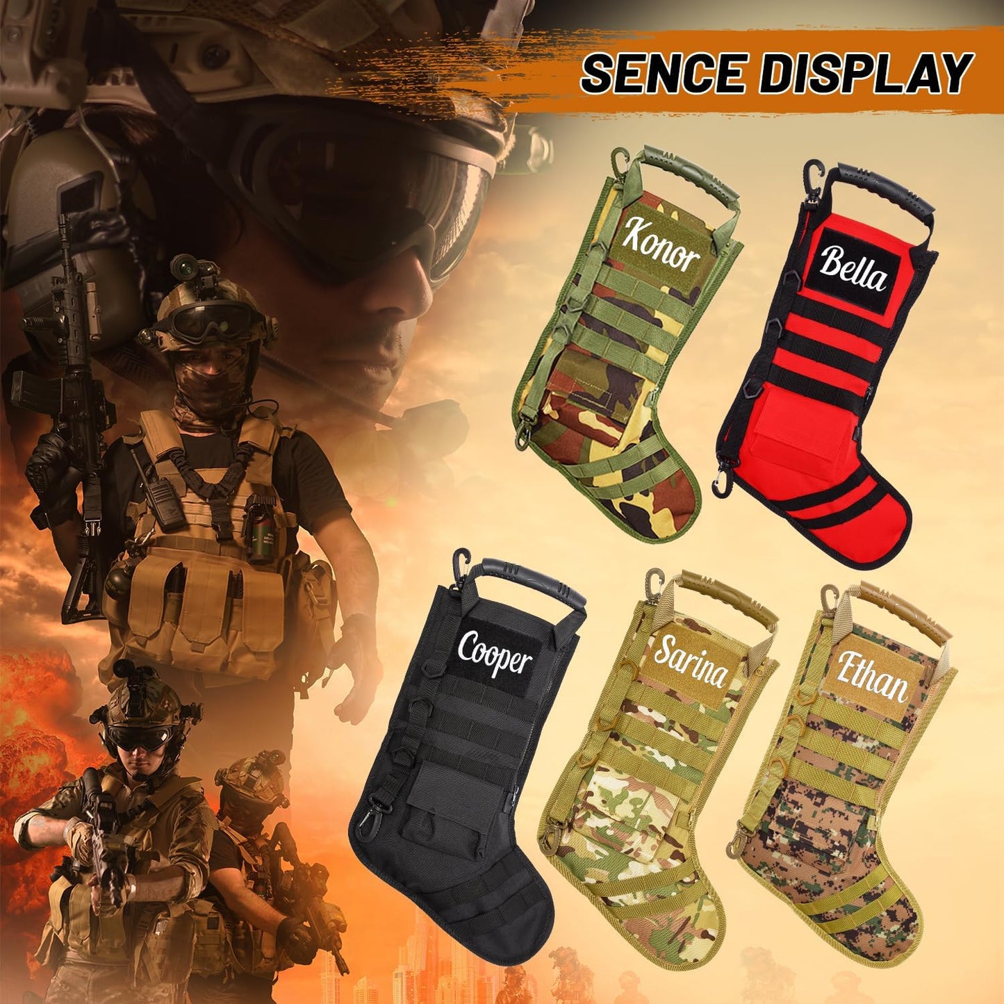 ๐ Personalized Tactical Christmas Stocking โ Military Style Holiday Gift ๐