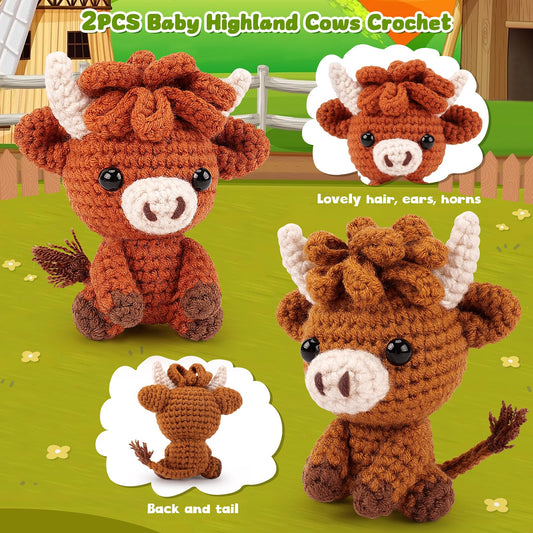 🐂Highland Cow Crochet Kit for Beginners