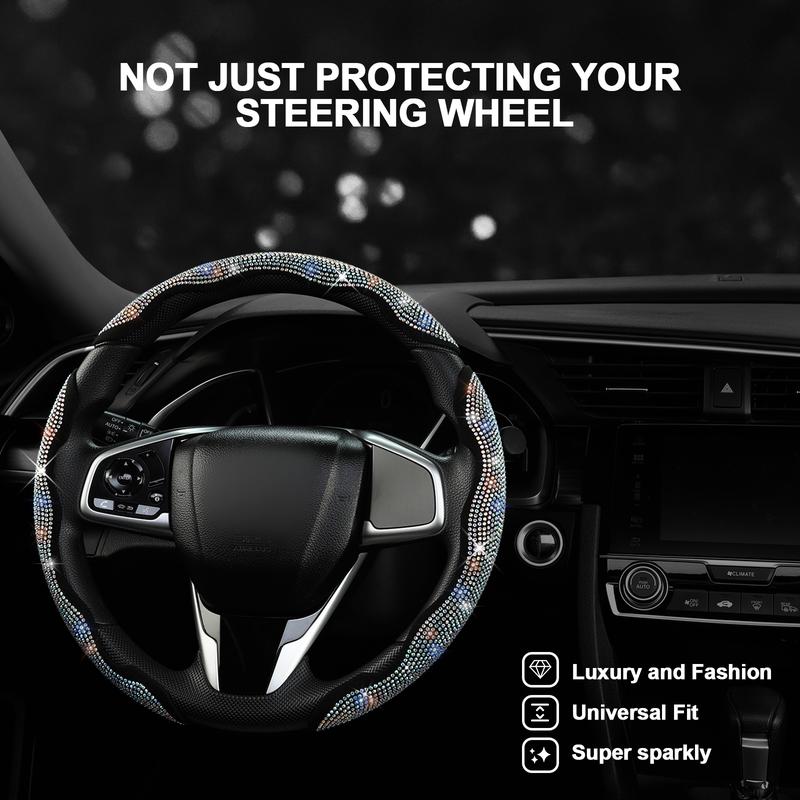 🚗 Queen's Land Diamond Bling Steering Wheel Cover