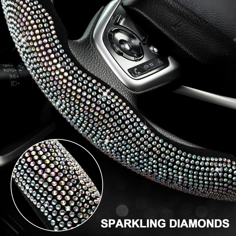 🚗 Queen's Land Diamond Bling Steering Wheel Cover