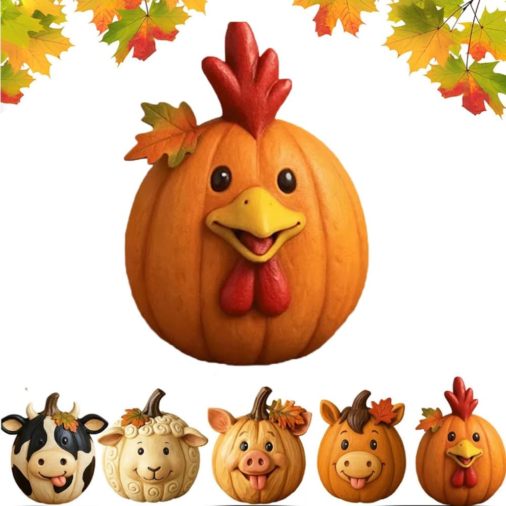 🎃Halloween Farm Animal Pumpkin Figurines