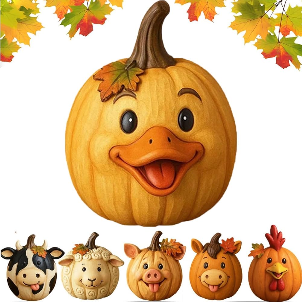🎃Halloween Farm Animal Pumpkin Figurines