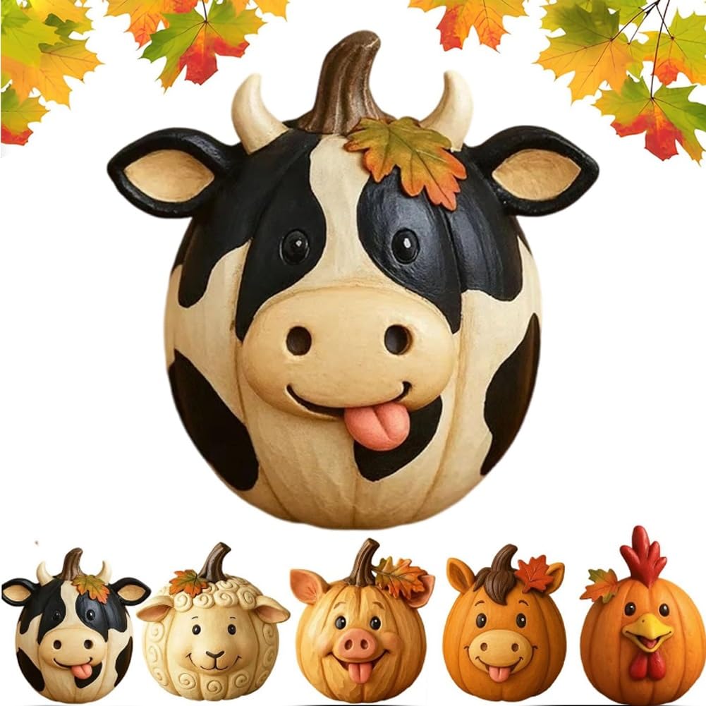 🎃Halloween Farm Animal Pumpkin Figurines