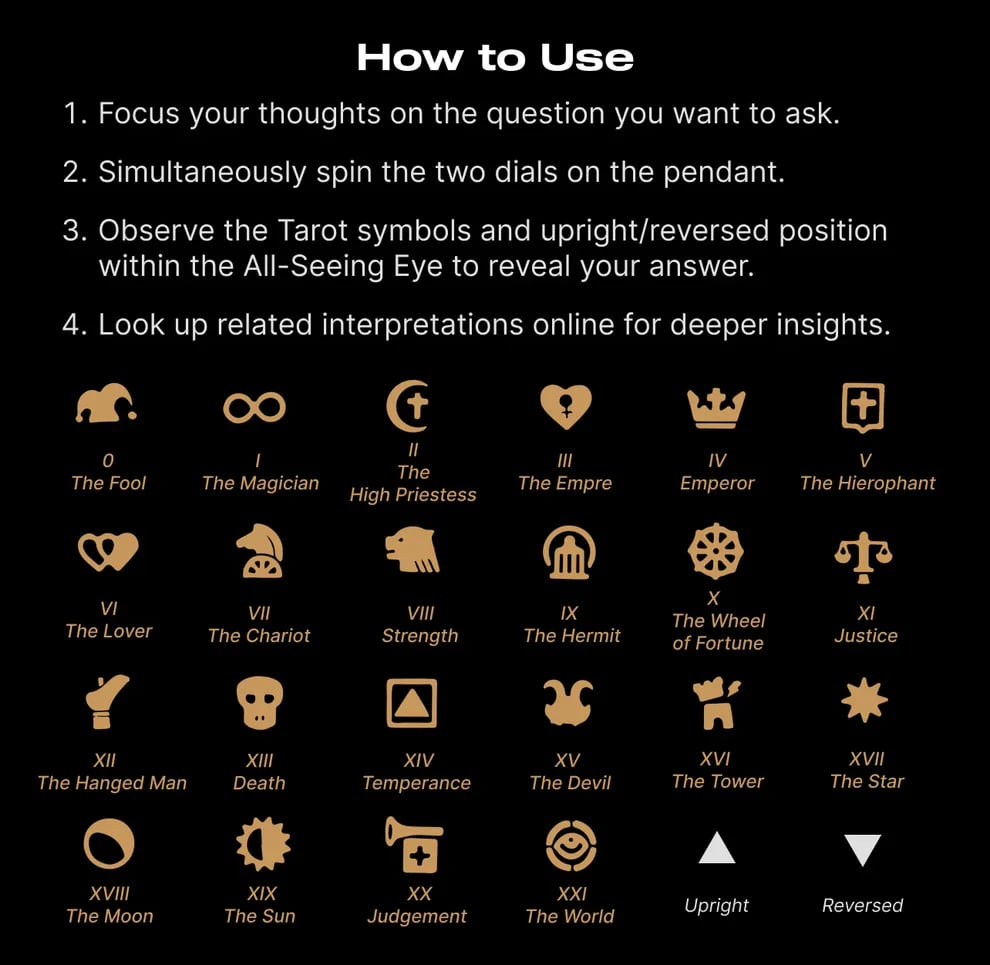 🏆Flash Sale⚡ 50K+ SOLD!👁️🗨️Handmade Tarot Vision Pendant: Connect to Cosmic Wisdom Anytime(Cheat Sheet Included)