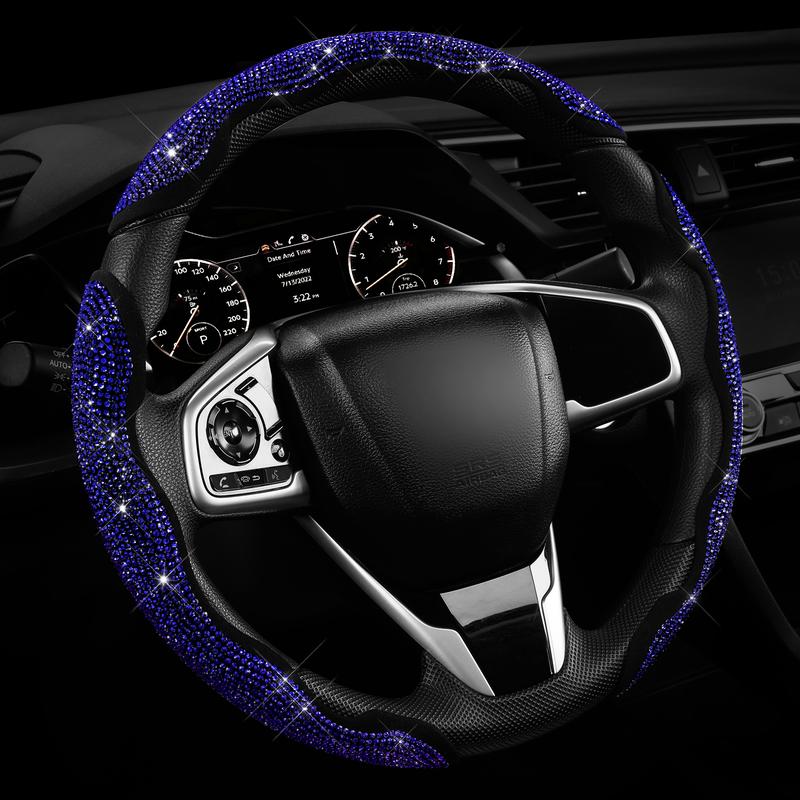 🚗 Queen's Land Diamond Bling Steering Wheel Cover