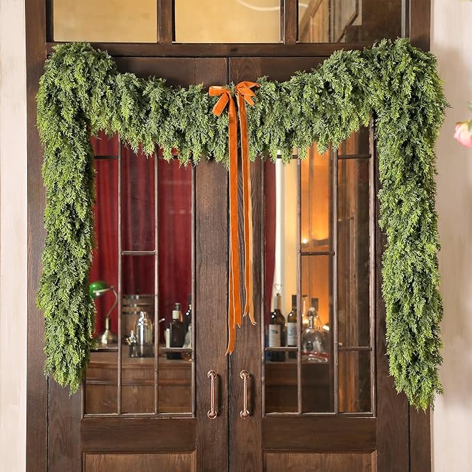 🎅⛄2025 Christmas Artificial Cypress Leaf Vine Wreath🎄(1.8m)