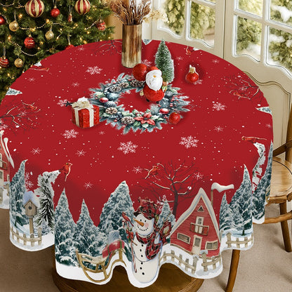🎄 Christmas Tablecloth with Santa & Reindeer