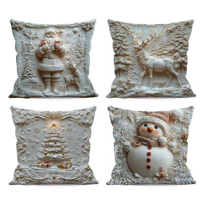 🎄White Christmas Cushion Cover Set
