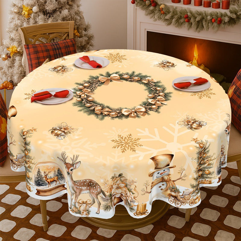 🎄 Christmas Tablecloth with Santa & Reindeer