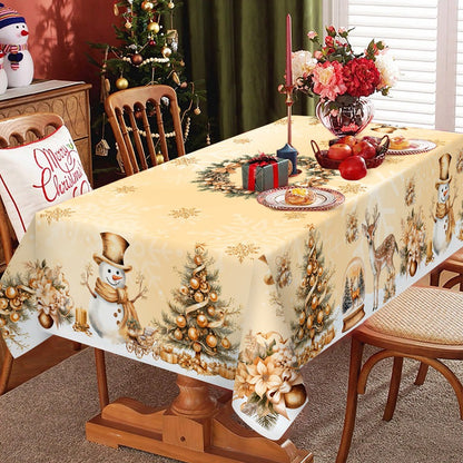 🎄 Christmas Tablecloth with Santa & Reindeer
