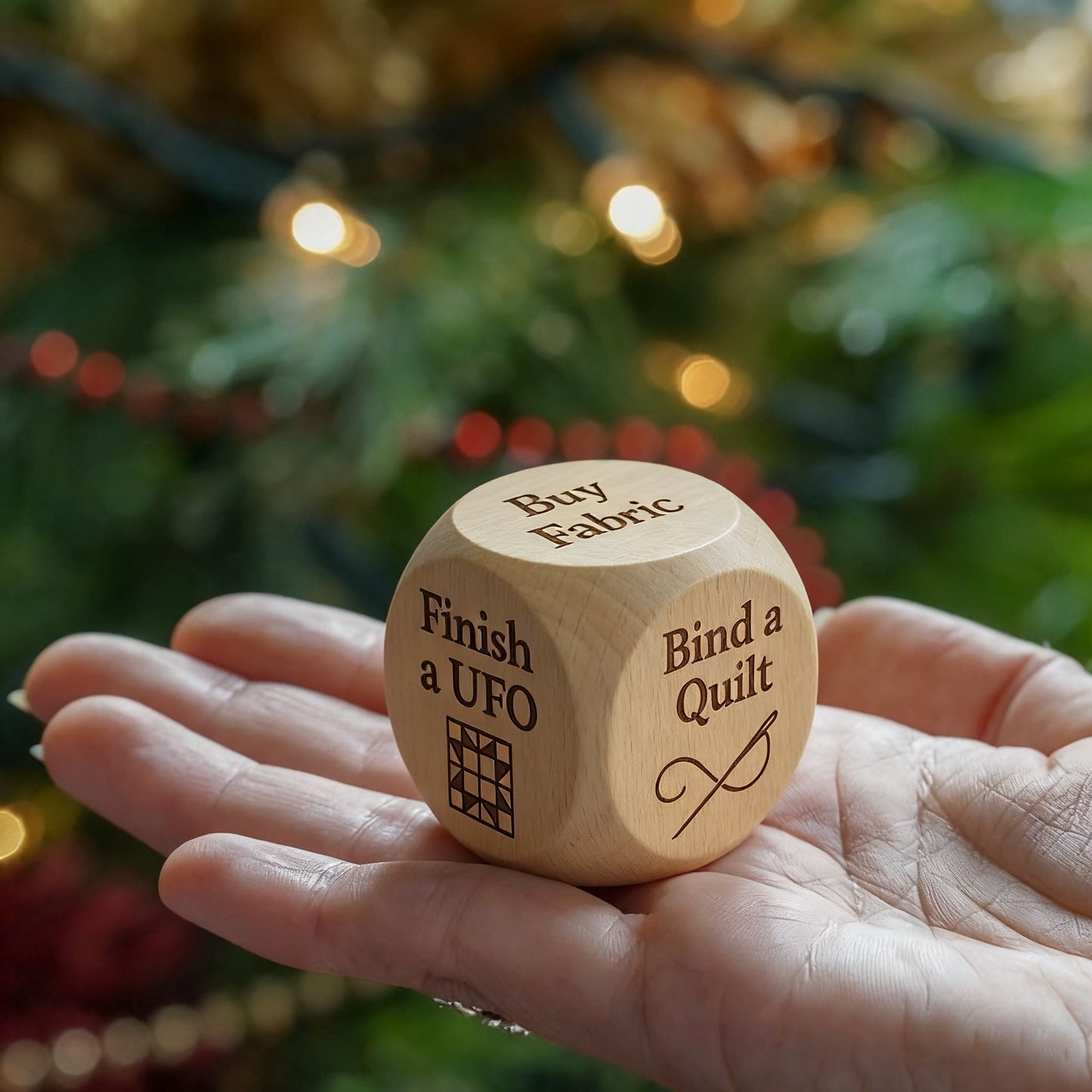 🔥LAST DAY 49% OFF - 🎲Quilter's Decision Dice✨Natural Solid Wood & Hand-Painted