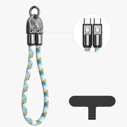 Dual Type-C Fast Charging Data Cable with Wearable Lanyard