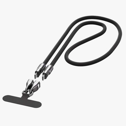 Dual Type-C Fast Charging Data Cable with Wearable Lanyard