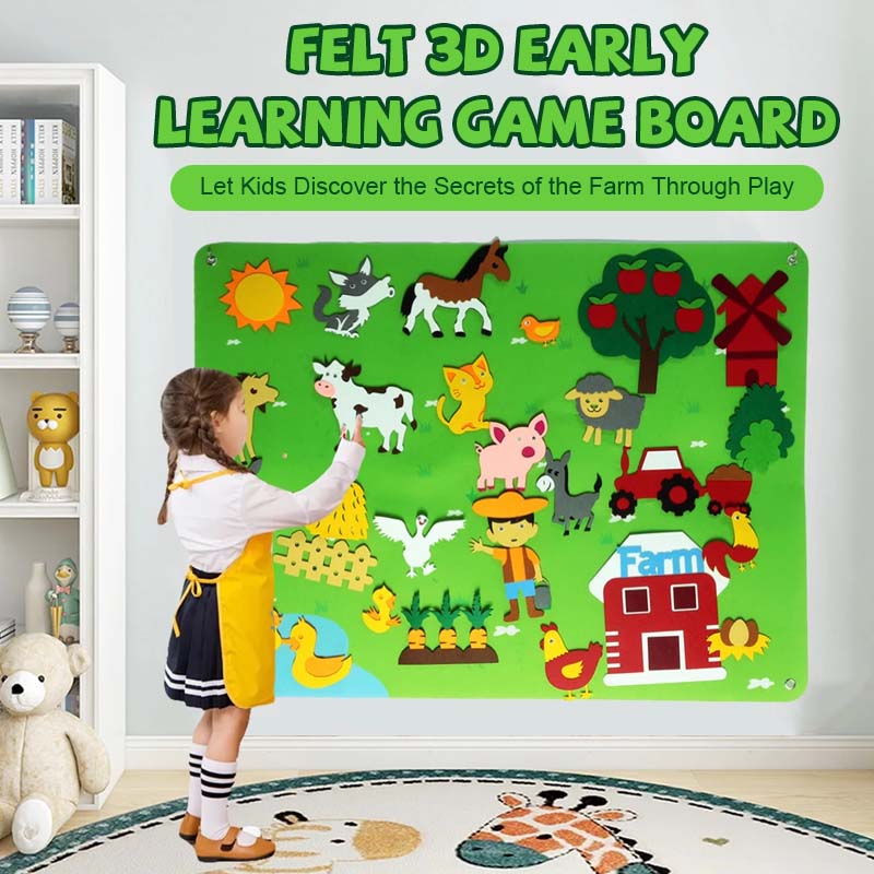 🚜 Felt 3D Early Learning Game Board