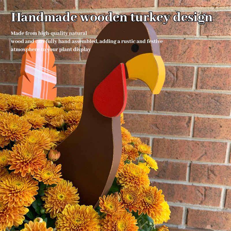 Thanksgiving✨✨Wooden Turkey Planter Sticks