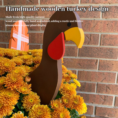Thanksgiving✨✨Wooden Turkey Planter Sticks