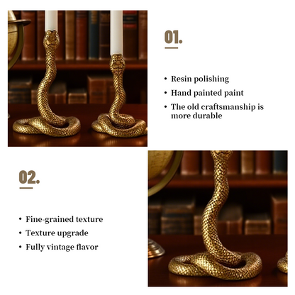 💥This Week's Special Price🐍Dual Snake-Shaped LED Candleholders