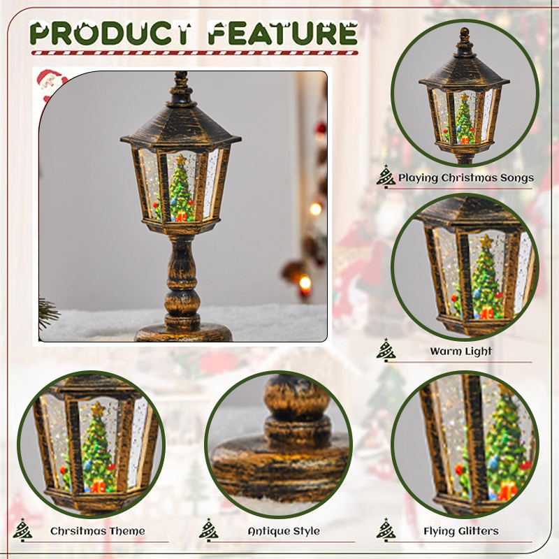 🎄Christmas Musical Snow Globe Lantern Lighted