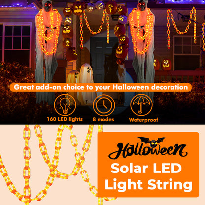 Halloween Solar-Powered Waterproof LED Chain Light String