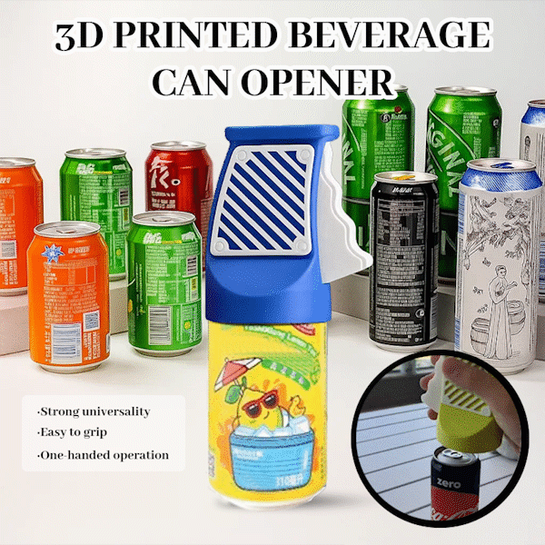 🍹3D Printed Can Opener – Effortless One-Hand Soda & Beer Opener