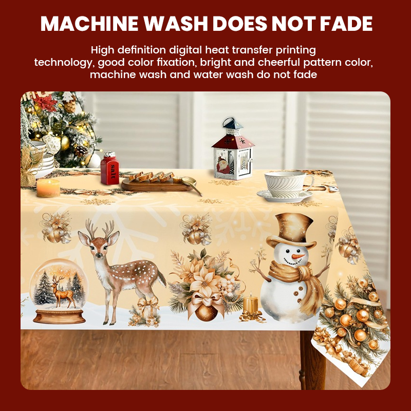 🎄 Christmas Tablecloth with Santa & Reindeer
