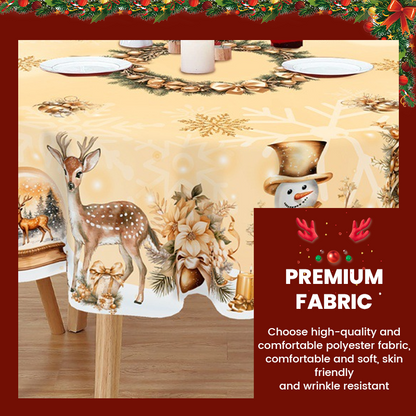 🎄 Christmas Tablecloth with Santa & Reindeer