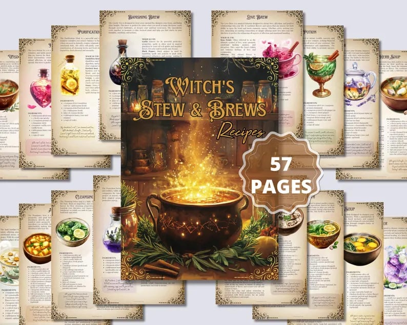 🔥🧙‍♀️🍲WITCH'S STEW & BREWS Decipes:50 Enchanted Recipes for Body and Soul💫