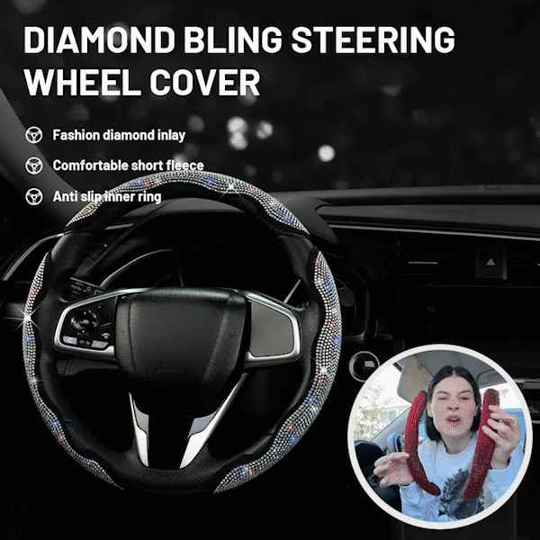 🚗 Queen's Land Diamond Bling Steering Wheel Cover