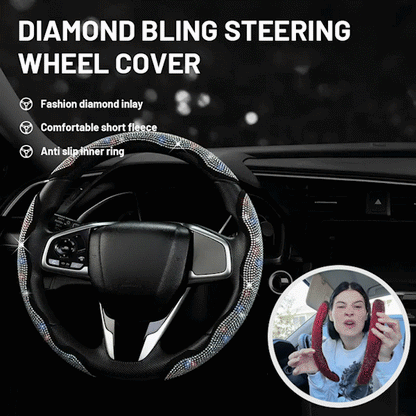 🚗 Queen's Land Diamond Bling Steering Wheel Cover
