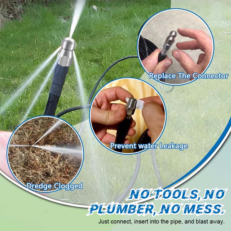 🚀 Pipe Cleaning Power Nozzle – Blast Away Clogs in Seconds!