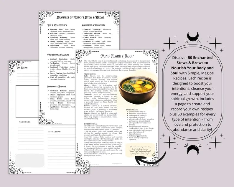 🔥🧙‍♀️🍲WITCH'S STEW & BREWS Decipes:50 Enchanted Recipes for Body and Soul💫