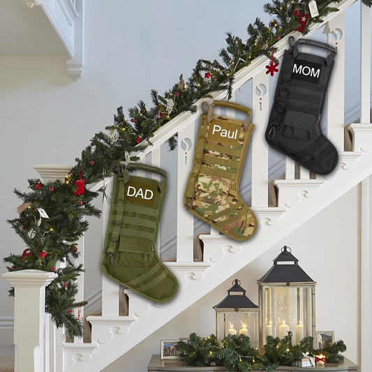 🎄 Personalized Tactical Christmas Stocking – Military Style Holiday Gift 🎁