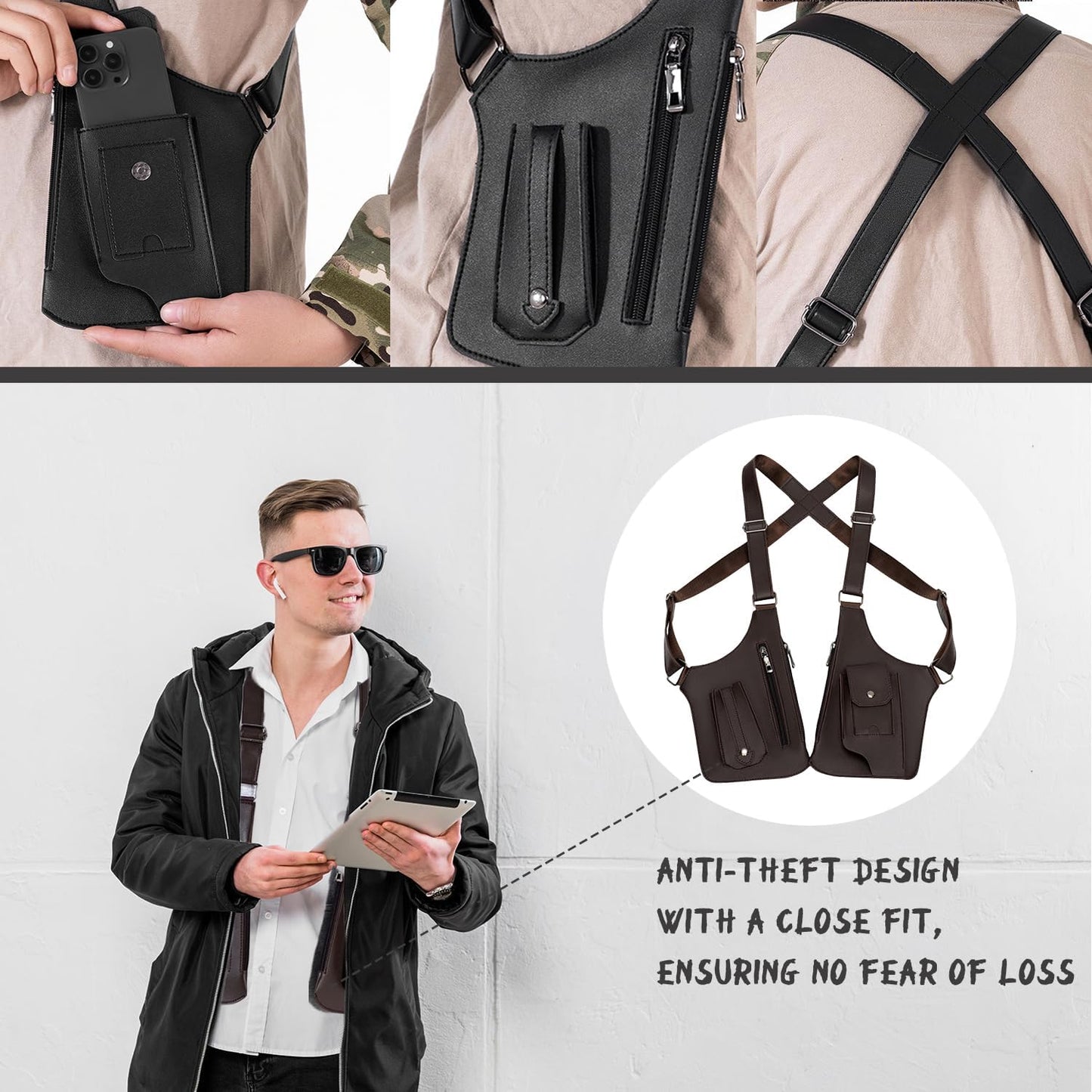 🛡️ Hidden Anti-Theft Underarm Holster Bag