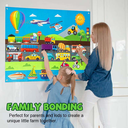 🚜 Felt 3D Early Learning Game Board