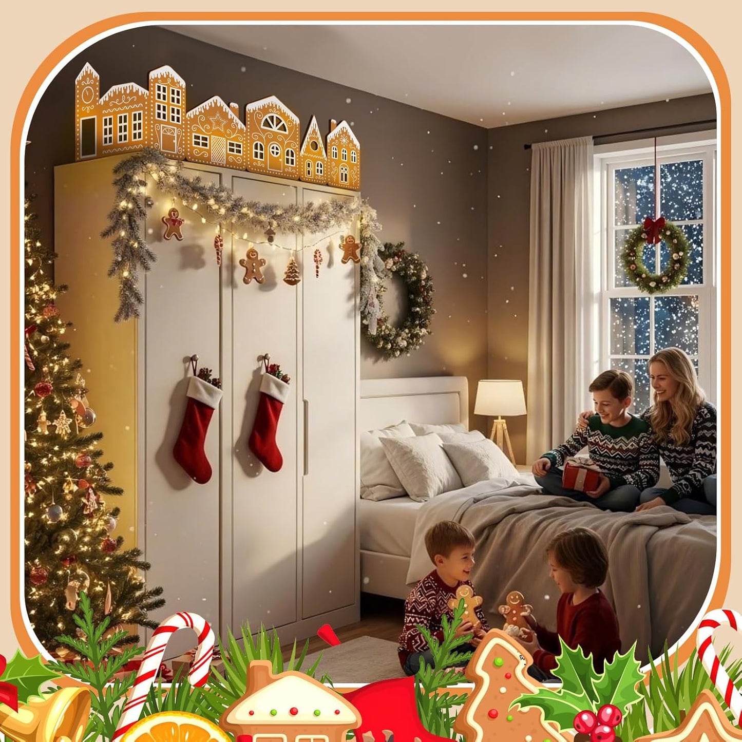 🎄 DIY Light-Up Gingerbread House Display Kit