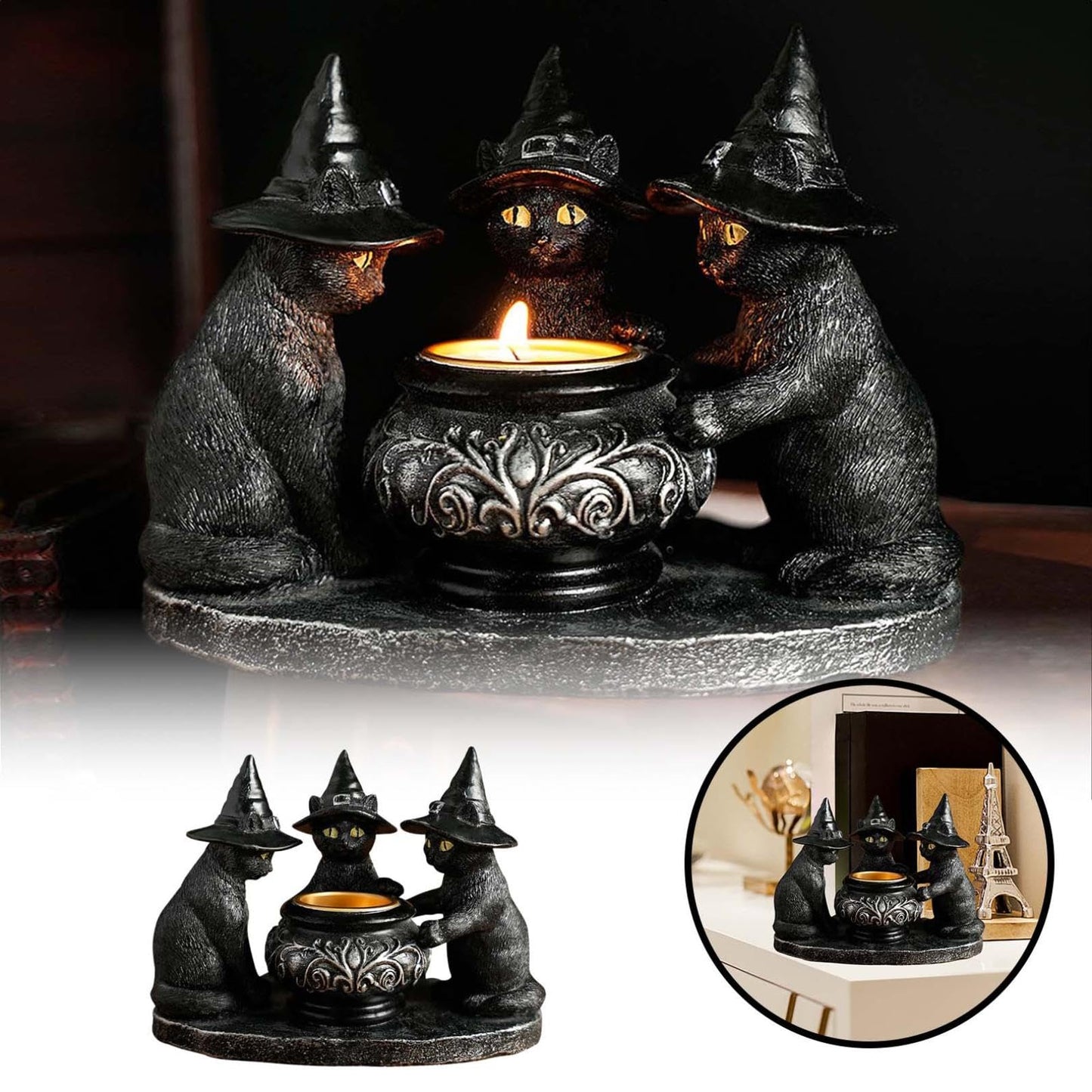 ⌛LAST DAY SALE 49% OFF🎃 Halloween cat Candlestick